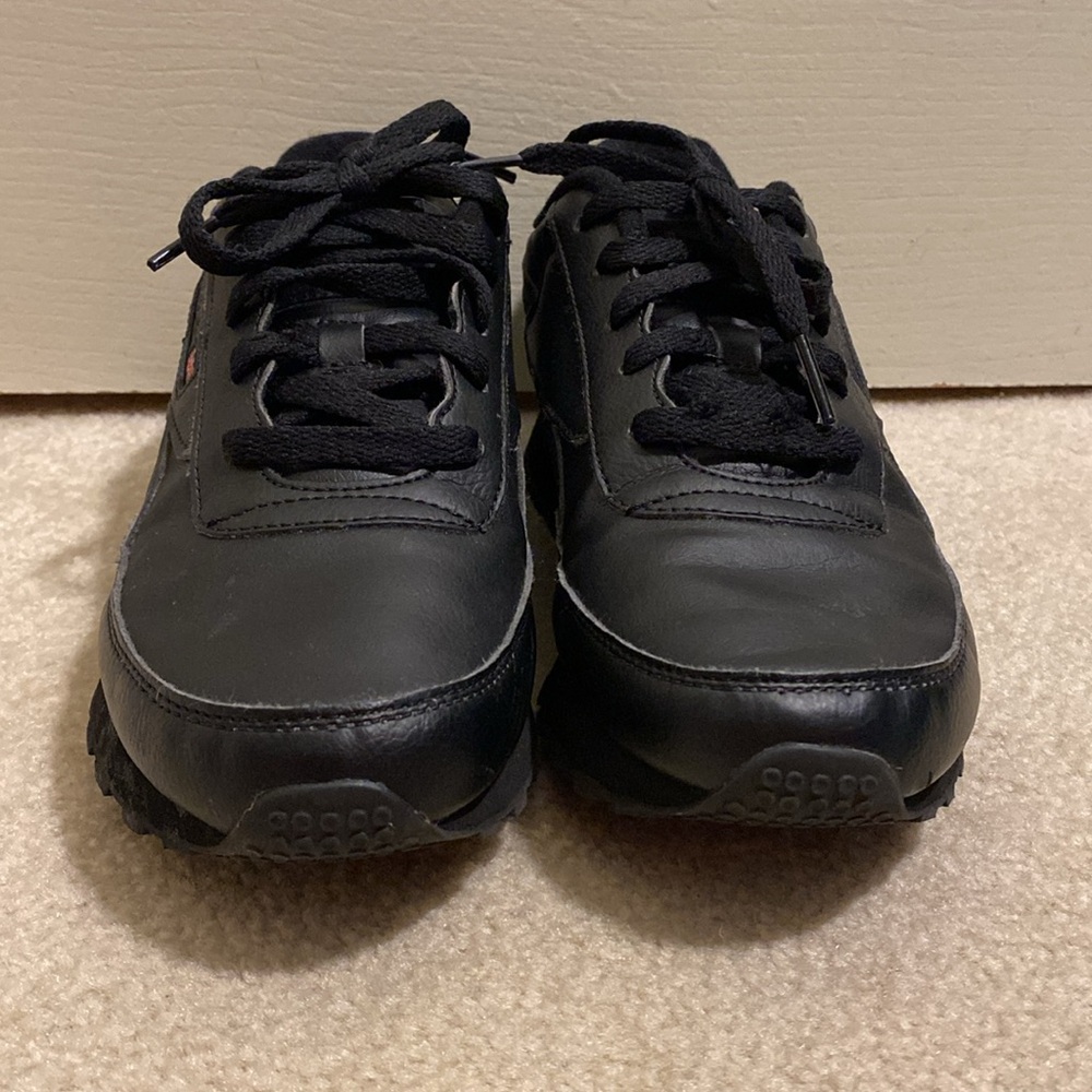 Reebok Classic Renaissance Black Leather Sneakers Size 7.5 - Picture 2 of 15